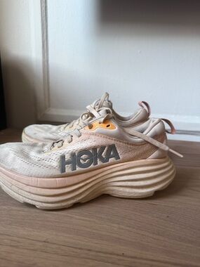 HOKA Women's Neutral Peach Running Shoes bondi 8